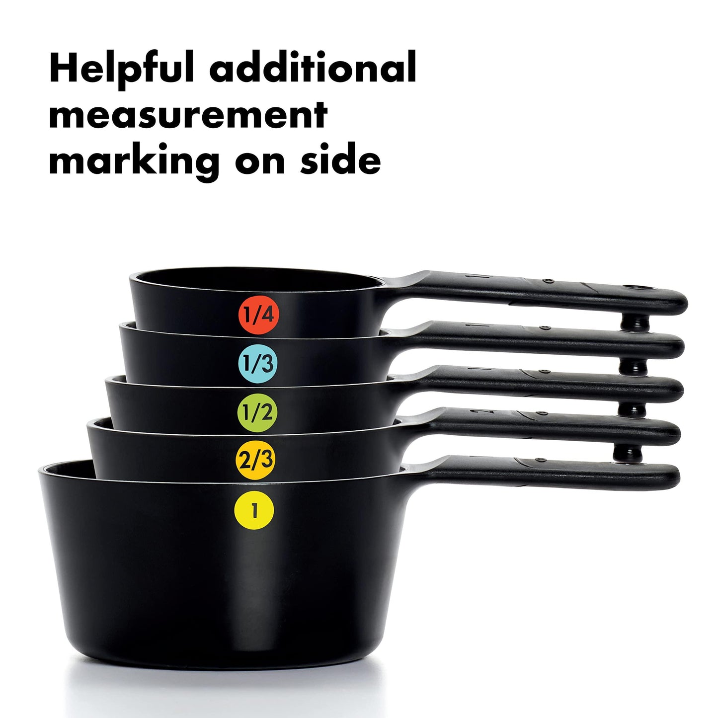 OXO Good Grips 6- Piece Plastic Measuring Cups, Black - CookCave
