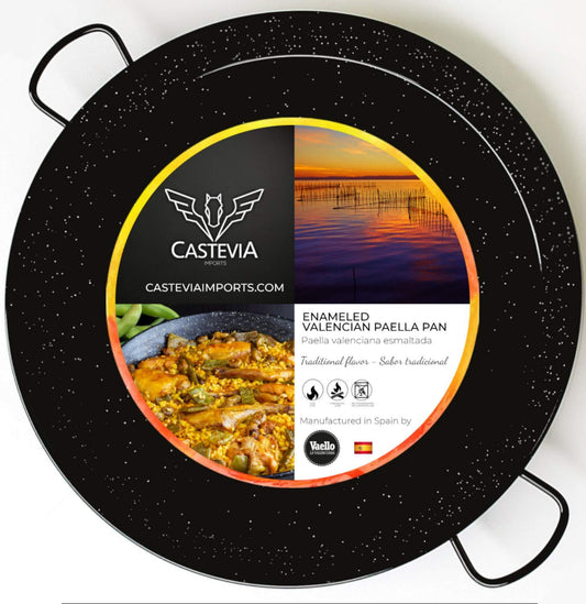 La Valenciana Vaello Campos 30cm Enamelled Steel Paella Pan - CookCave