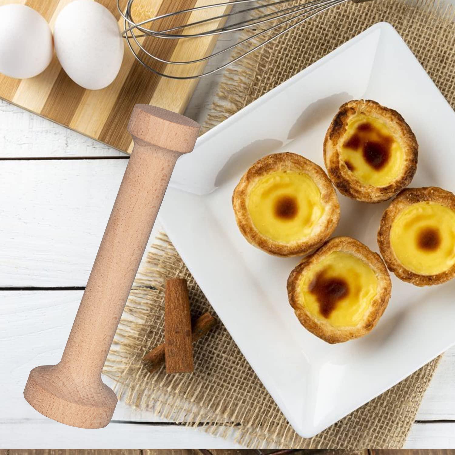 Dupiulk Wooden Tart Tamper Set, Double Side Pie Pastry Dough Tamper, Egg Tart Pan Mold DIY Cake Pastry Baking Tool for Mini Egg Tart, Cheesecakes, Pasta and Dessert Baking (3 Pieces) - CookCave