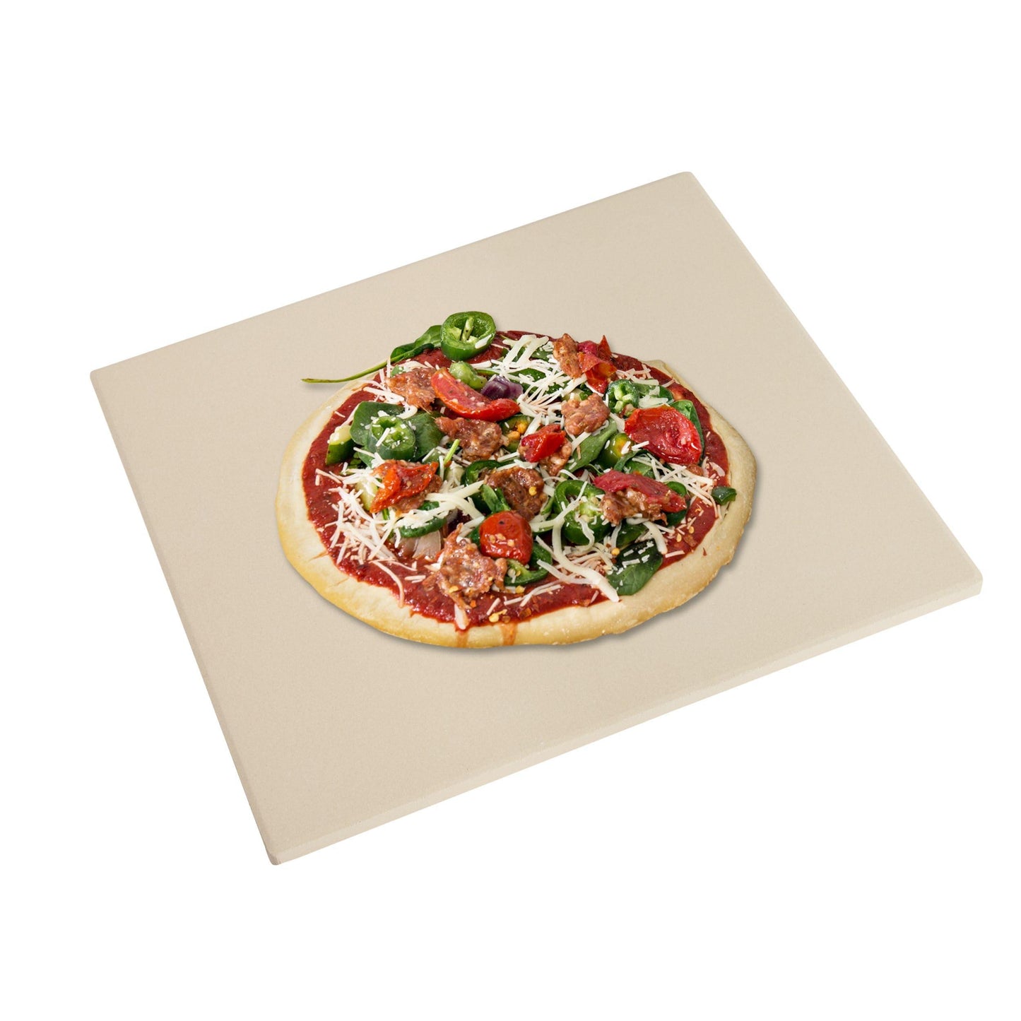 Honey-Can-Do Old Kitchen Oven and Grill Pizza Stone, 14" x 16", natural clay - CookCave