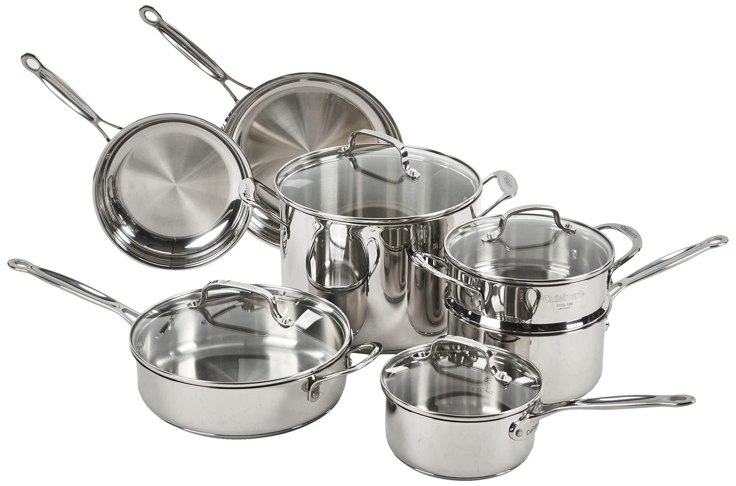 Cuisinart 11-Piece Cookware Set, Chef's Classic Stainless Steel Collection 77-11G - CookCave