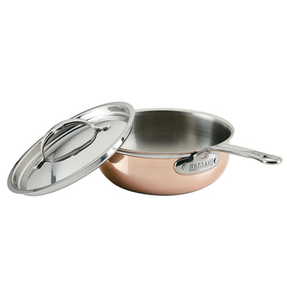 Hestan - CopperBond Collection - Copper Saucier Pan with Lid, Induction Cooktop Compatible, 2-Quart - CookCave