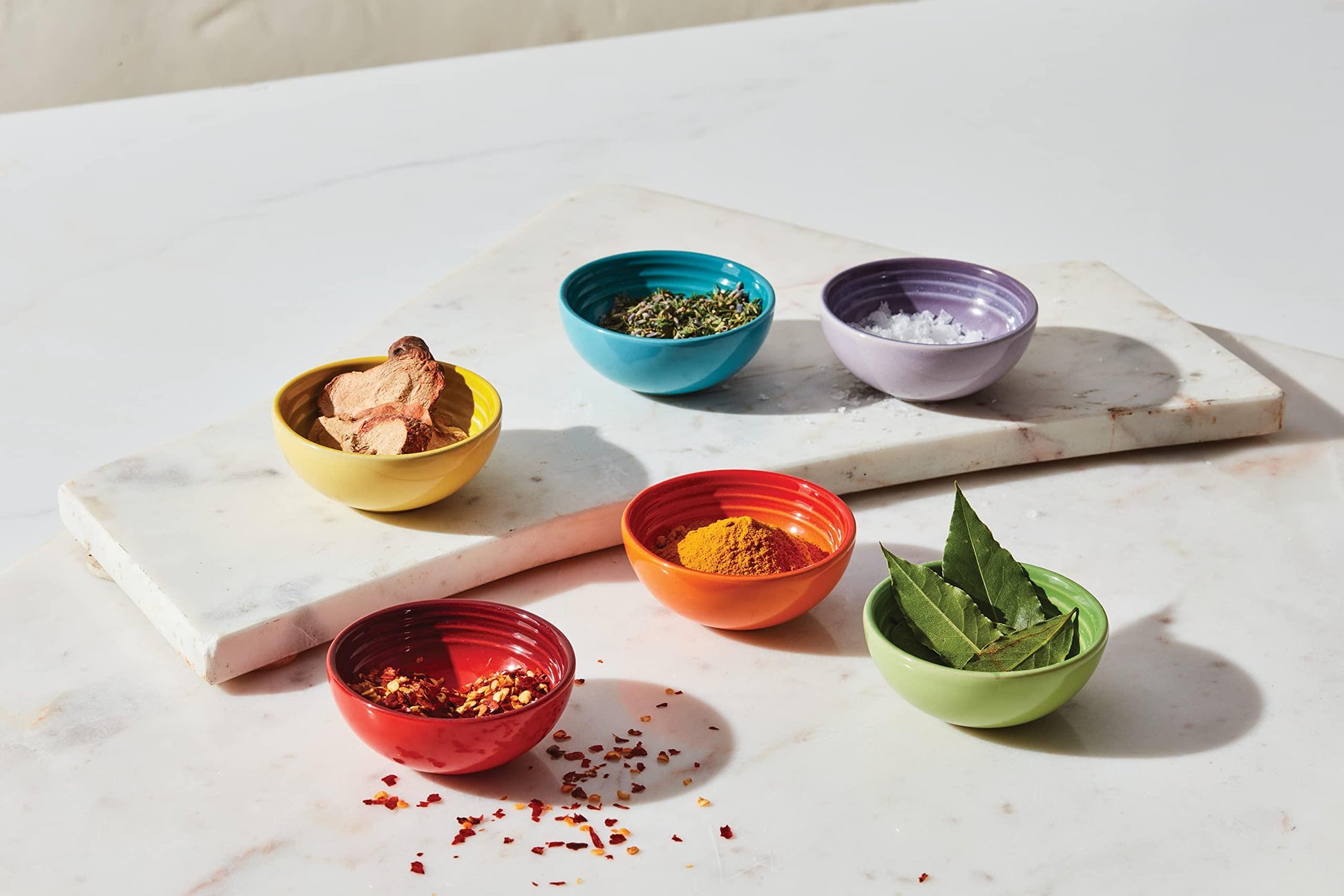Le Creuset Stoneware Pinch Bowl Gift Set, Set of 6 Prep Bowls, Multi Color, 2 OZ - CookCave