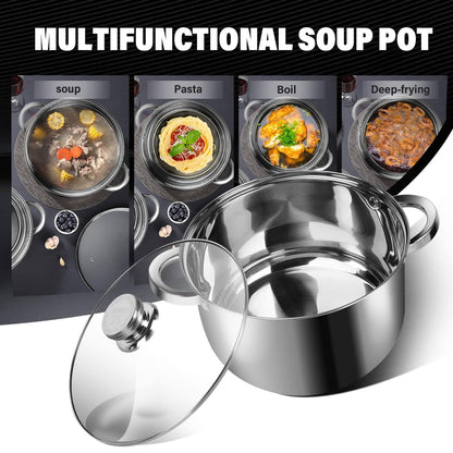 LEUGWAKN Stockpots with Lid-10 Quart Stainless Steel Stock pot-Soup Pot-Induction Pot-Cookware Pot-Cooking Pot-crock pot - CookCave