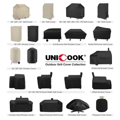 Unicook 2 Burner Grill Cover 32 Inch, Heavy Duty Waterproof Small BBQ Cover, Fade Resistant Gas Grill Cover, Fit Grills with Both Side Tables Down for Weber Char-Broil Nexgrill KitchenAid and More - CookCave