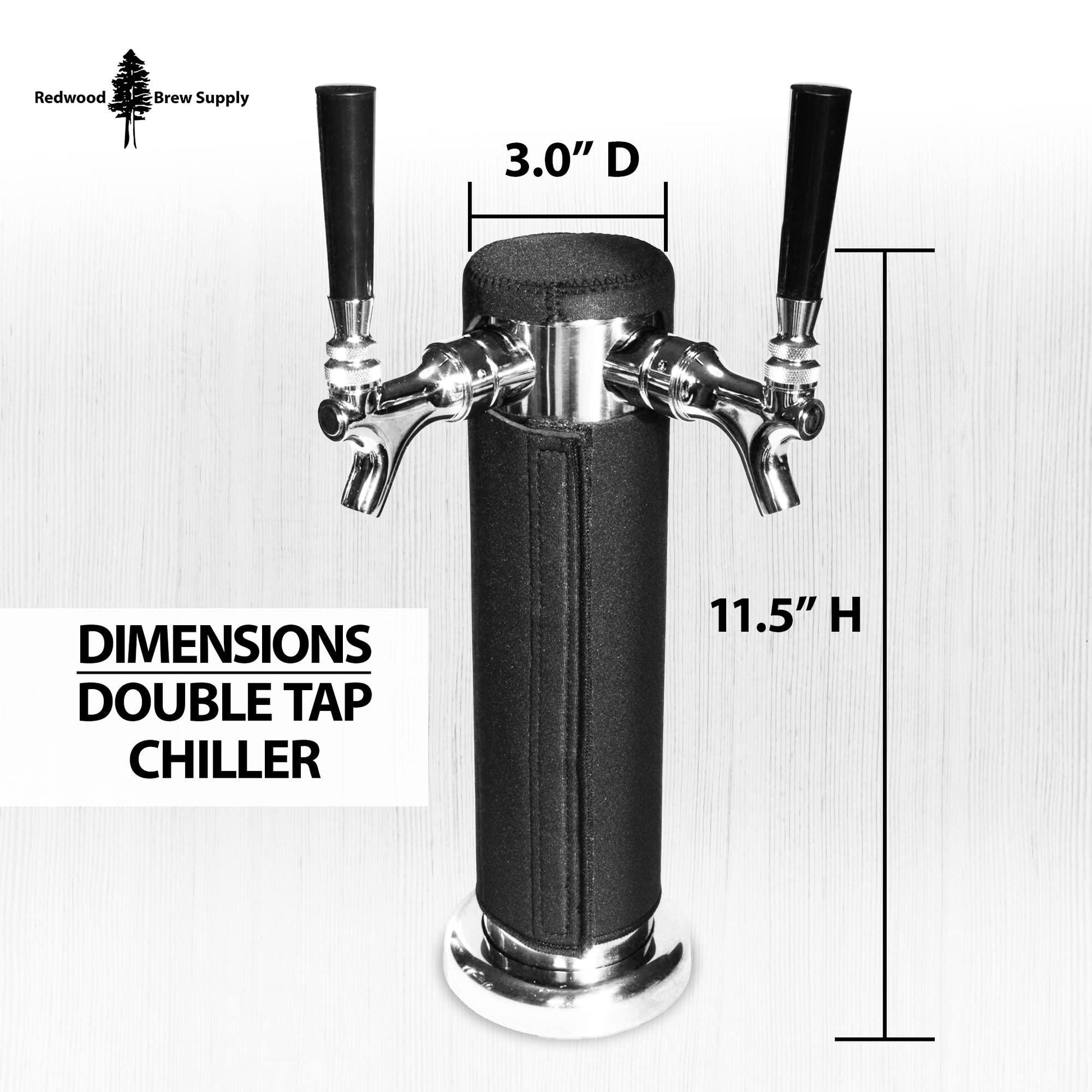 Kegerator Tower Insulator for Beer Tower - Neoprene Design - Perfect Fit for Kegerator Tap Tower - Easy to Use Beer Tower Cooler Accessory (3.0" Diameter Beer Tower) - CookCave
