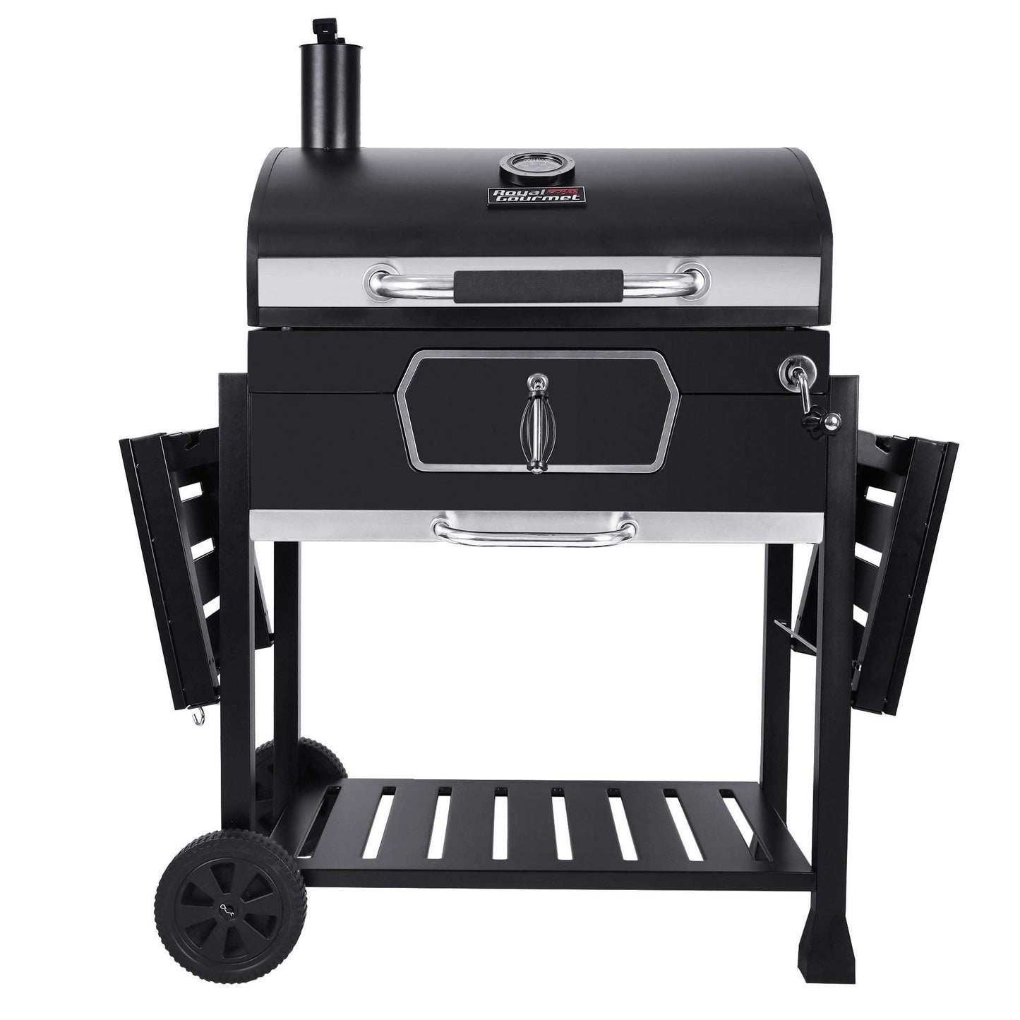 Royal Gourmet CD2030AN 30-Inch Charcoal Grill, Deluxe BBQ Smoker Picnic Camping Patio Backyard Cooking, Black, Large - CookCave