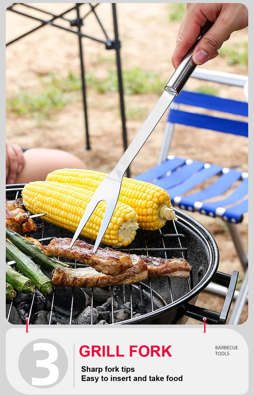 BBQ Grill BBQ Accessories, Stainless Steel Grill Tools Grilling Accessories Grill Set Barbecue Grill Accessories for Outdoor Grill, BBQ Tools Grill Utensils Grilling Tools - CookCave