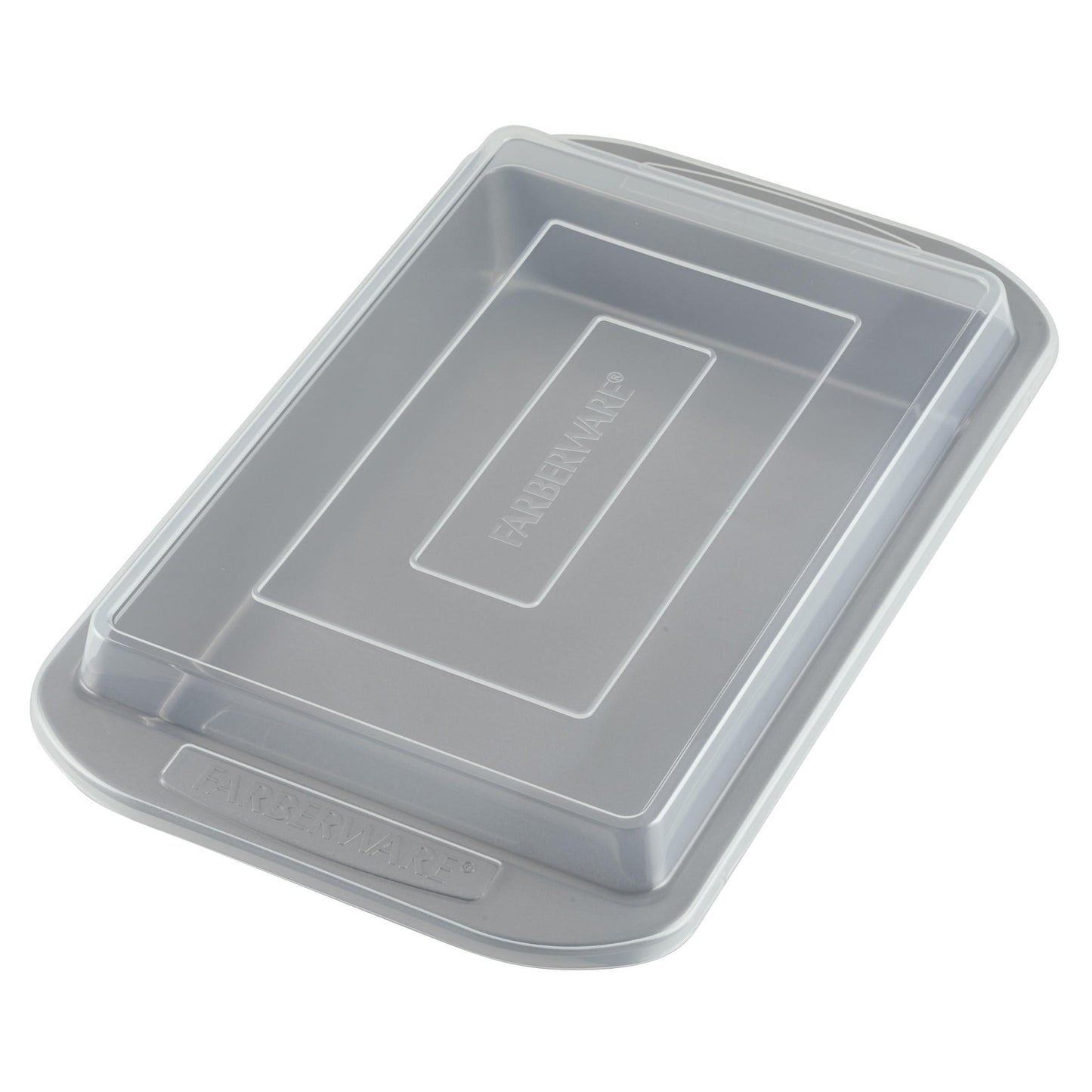 Farberware Nonstick Bakeware Baking Pan With Lid / Nonstick Cake Pan With Lid, Rectangle - 9 Inch x 13 Inch, Gray - CookCave