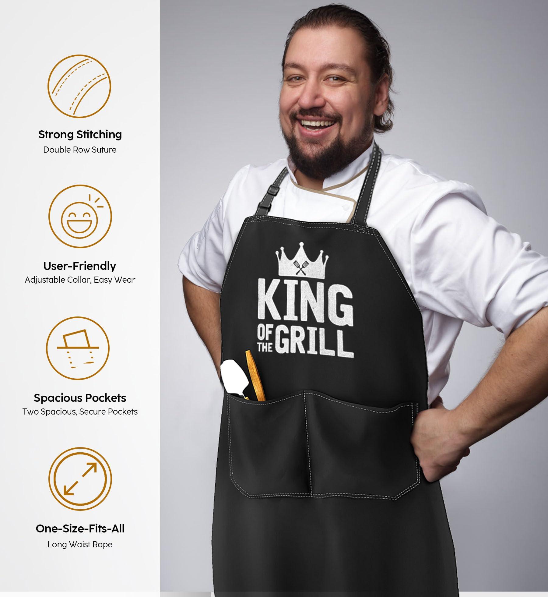 Gifts for Men, Funny Gifts for Dad - Valentines Day, Birthday, Fathers Day, Christmas, Grilling Gifts for Men, Husband, Boyfriend, Brother - Cooking BBQ Grilling Aprons Gifts for Men Him, Chef Gifts - CookCave