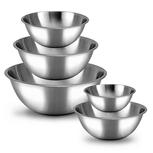 WHYSKO Meal Prep Stainless Steel Mixing Bowls Set, Home, Refrigerator, and Kitchen Food Storage Organizers | Ecofriendly, Reusable, Heavy Duty - CookCave
