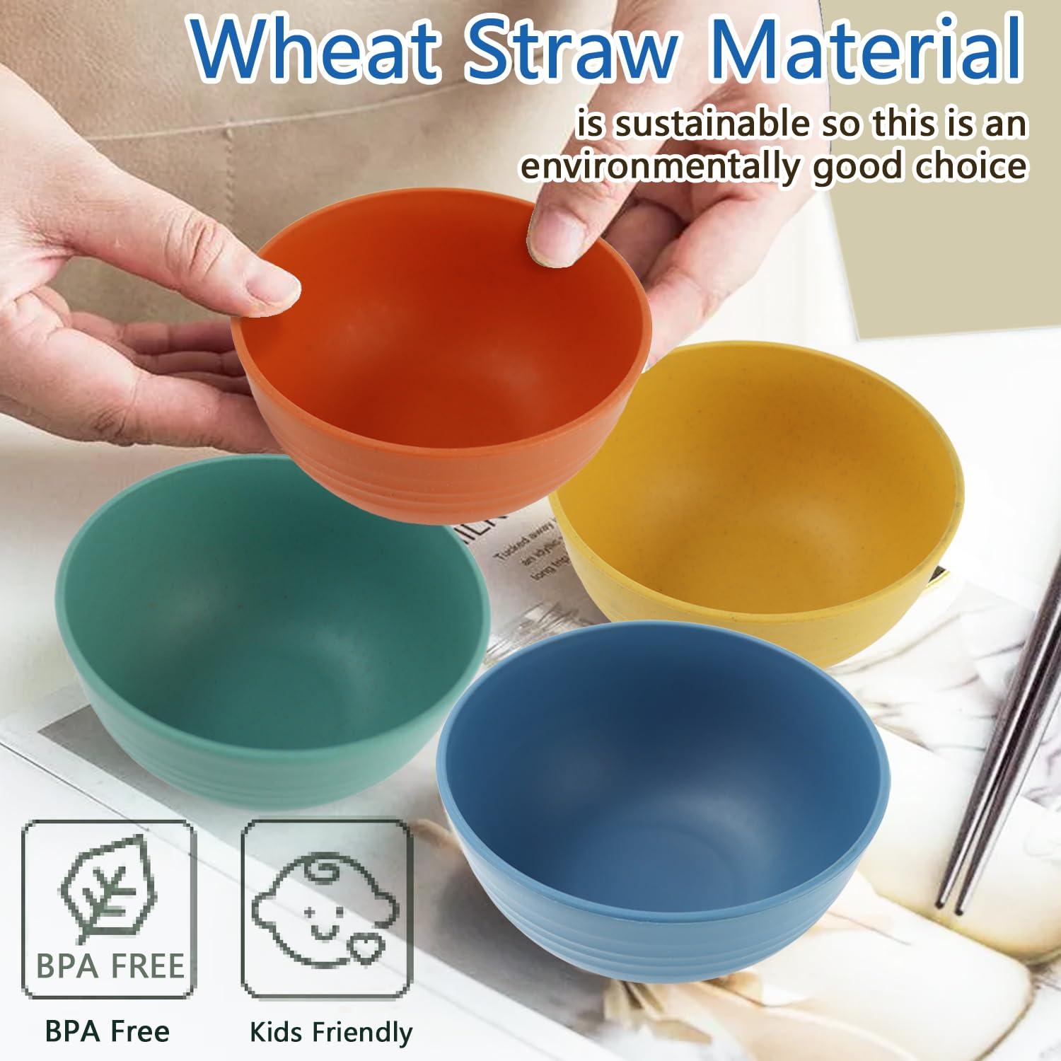 PYRMONT,Wheat Straw Bowls Set of 8,10 OZ Small Bowls,Kids Bowls,Cereal Bowls,Plastic Bowls Reusable,Unbreakable Ice Cream Bowls for Dessert,Snack,BPA-Free,Dishwasher & Microwave Safe Bowls for Kitchen - CookCave