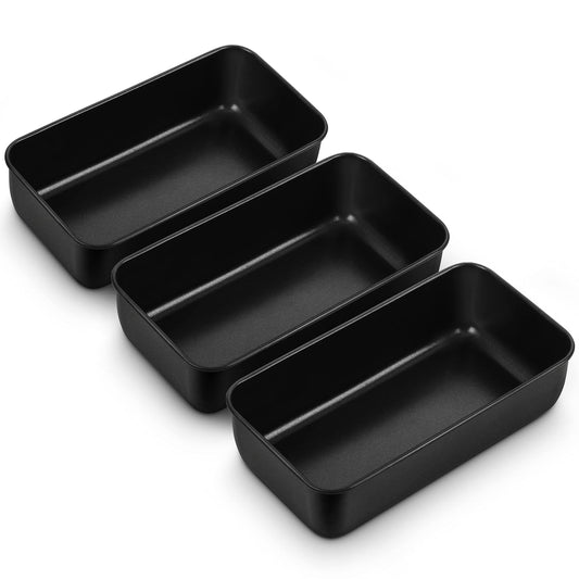 Homikit Loaf Pan Set of 3, 9 x 5 Inch Stainless Steel Bread Loaf Pans for Baking Homemade Banana Sandwich Cake, Medium Metal Meat Loaf Pan Tins Nonstick & Healthy, Oven Safe - CookCave