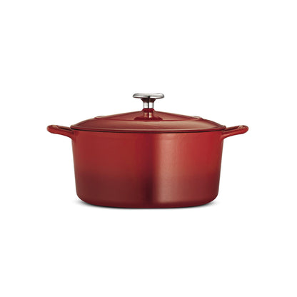 Tramontina Covered Round Dutch Oven Enameled Cast Iron 5.5-Quart Gradated Red, 80131/047DS - CookCave