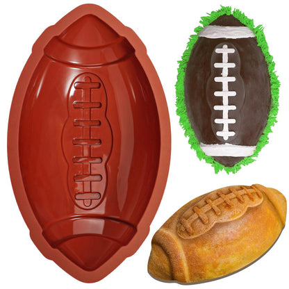 Webake Football Cake Pan 11 Inch Nonstick Football Shaped Silicone Mold for Baking, 3D Breakable Chocolate Mold, Sports-Themed Party - CookCave