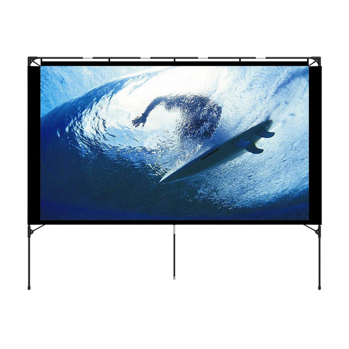 Outdoor Projector Screen - Vamvo 80 Inch Projector Screen with Stand 4K HD Portable Front Movie Screen, Foldable Projection Screen with Transportable Full Set Bag for Camping and Recreational Events - CookCave