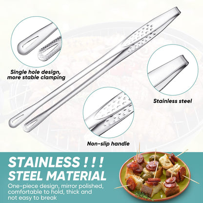 6 Pcs 11 Inches Korean BBQ Tongs Stainless Steel Grill Tongs Japanese Barbecue Tongs Kitchen Tongs For Cooking Portable Kitchenware Grill Tongs for Home Outdoor Steak Salad Food - CookCave