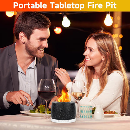 Cogesu Tabletop Fire Pit, Portable Concrete Fire Pit, Fire Bowl Ethanol Rubbing Alcohol Table Top Fire Pit with Smokeless Long Time Burning for Indoor & Outdoor Decor - CookCave