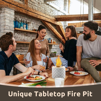 Tabletop Fire Pit,Portable Table Top Fire Bowl,Mini Personal Cement Fireplace for Home Patio Indoor Outdoor Decoration - CookCave