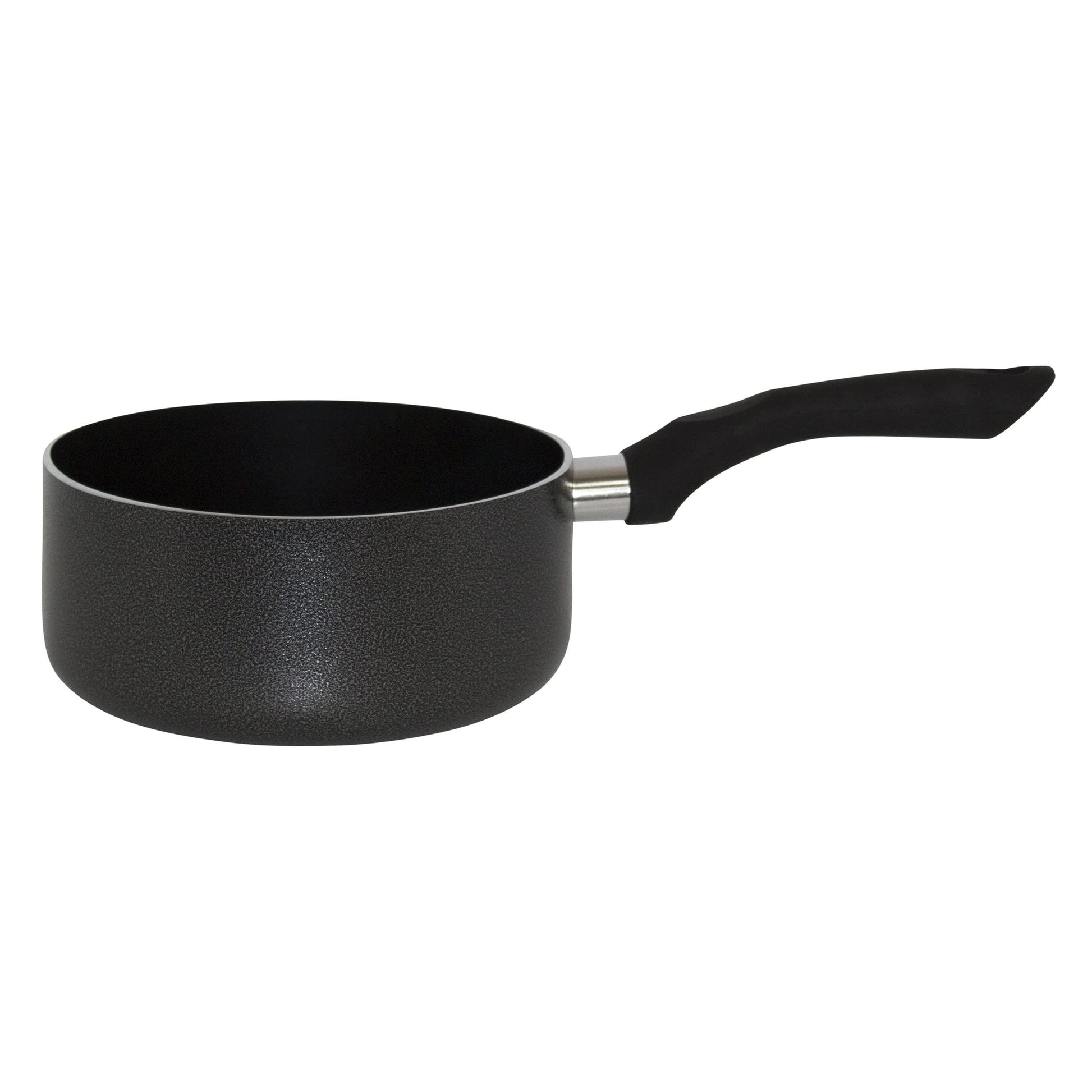 IMUSA USA 2 Quart Charcoal Exterior Sauce Pan with Nonstick Interior and Black Soft-Touch Handle - CookCave