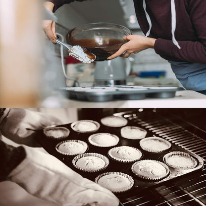 TAOUNOA Muffin Tin, 12-Well Nonstick Cupcake Pan Set of 2, Heavy Duty Steel Muffin Pan - CookCave