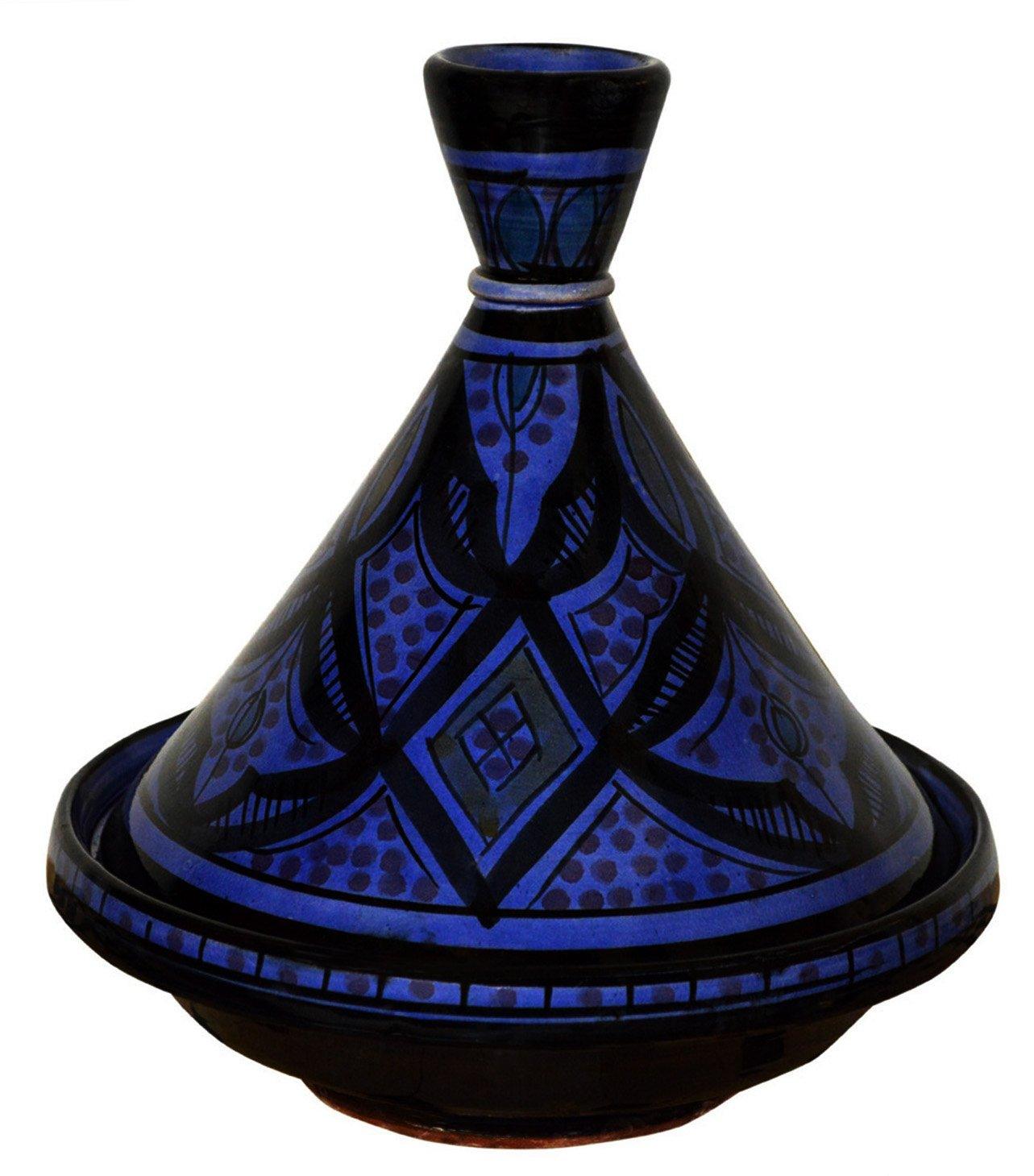 Moroccan Handmade Serving Tagine Exquisite Ceramic With Vivid colors Original 8 inches Across - CookCave