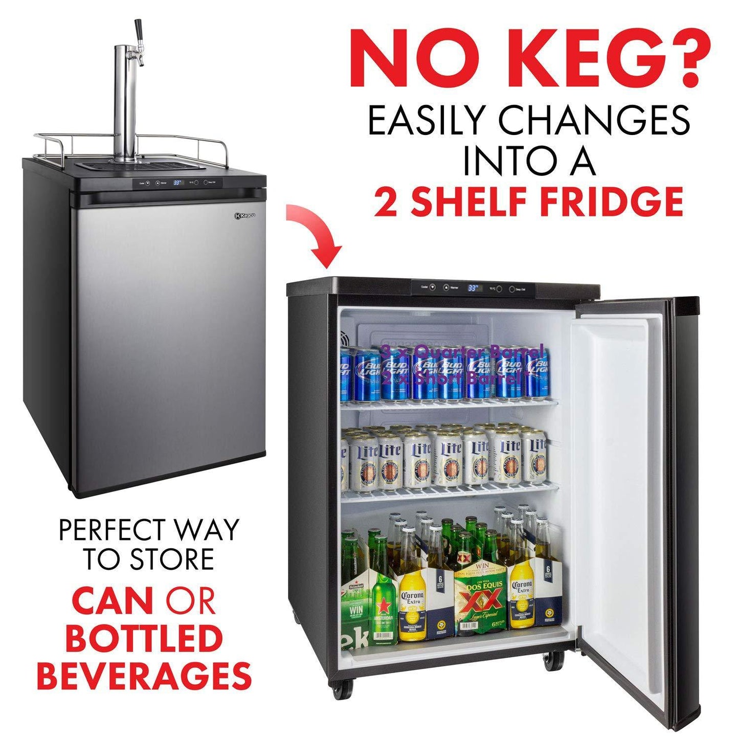 Kegco K309SS-1 Keg Dispenser, Stainless Steel - CookCave