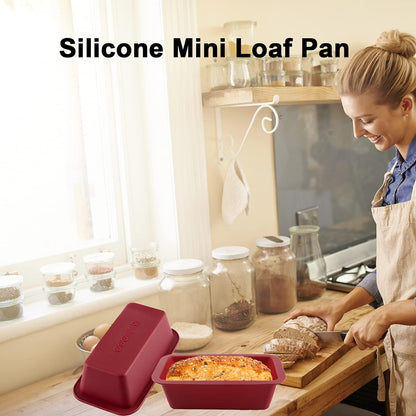 Silicone Mini Loaf Pan Set of 4, NonStick Easy Release Rectangle Silicone Mini Cake Pan for Baking Bread, Flexible BPA Free Silione Baking Mold and Bread Mold, Toast Pan, Brownie Loaf Pan, Cake Mold… - CookCave