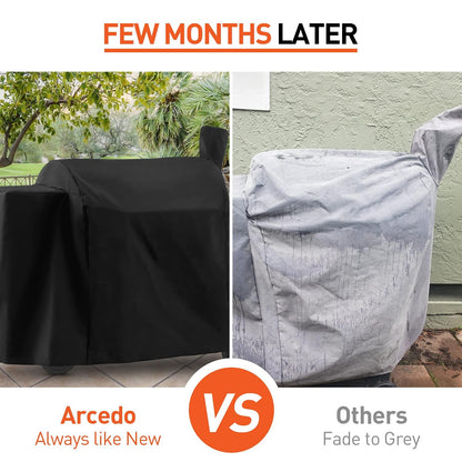 Arcedo Pellet Grill Cover Compatible for Traeger 34, Z Grill 450 600 700, Pit Boss 820, Green Mountain, Waterproof Outdoor Full Length Smoker Cover, Fade Resistant BBQ Cover - CookCave