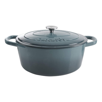 Crock-Pot Artisan Oval Enameled Cast Iron Dutch Oven, 7-Quart, Slate Gray - CookCave