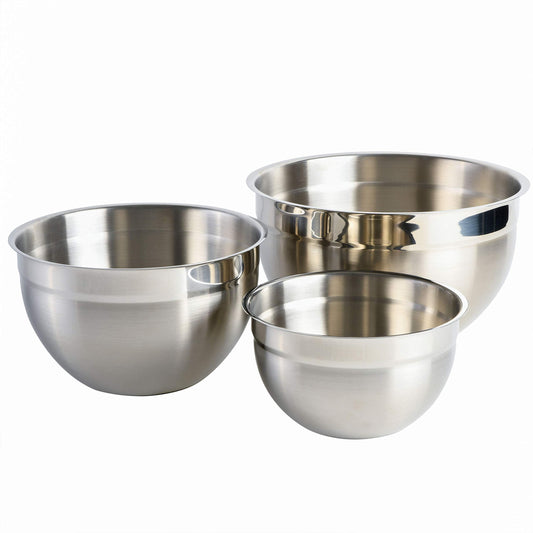 Babish Stainless Steel Mixing Bowl Set, 3-Piece - CookCave