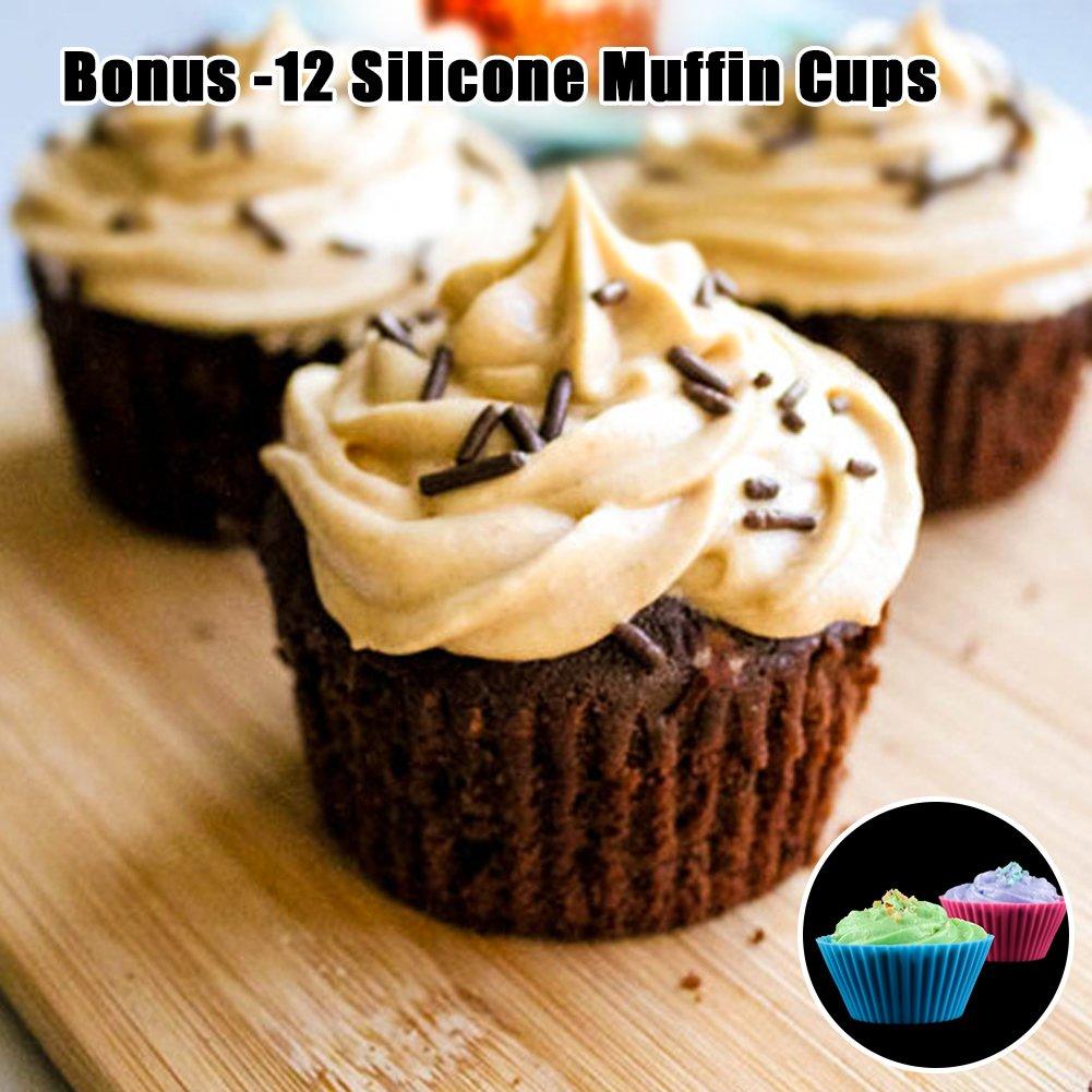 CAKETIME Silicone Muffin Pan Cupcake Set - Mini 24 Cups and Regular 12 Cups Muffin Tin, Nonstick BPA Free Food Grade Silicone Molds with 12 Silicone Baking Cups - CookCave