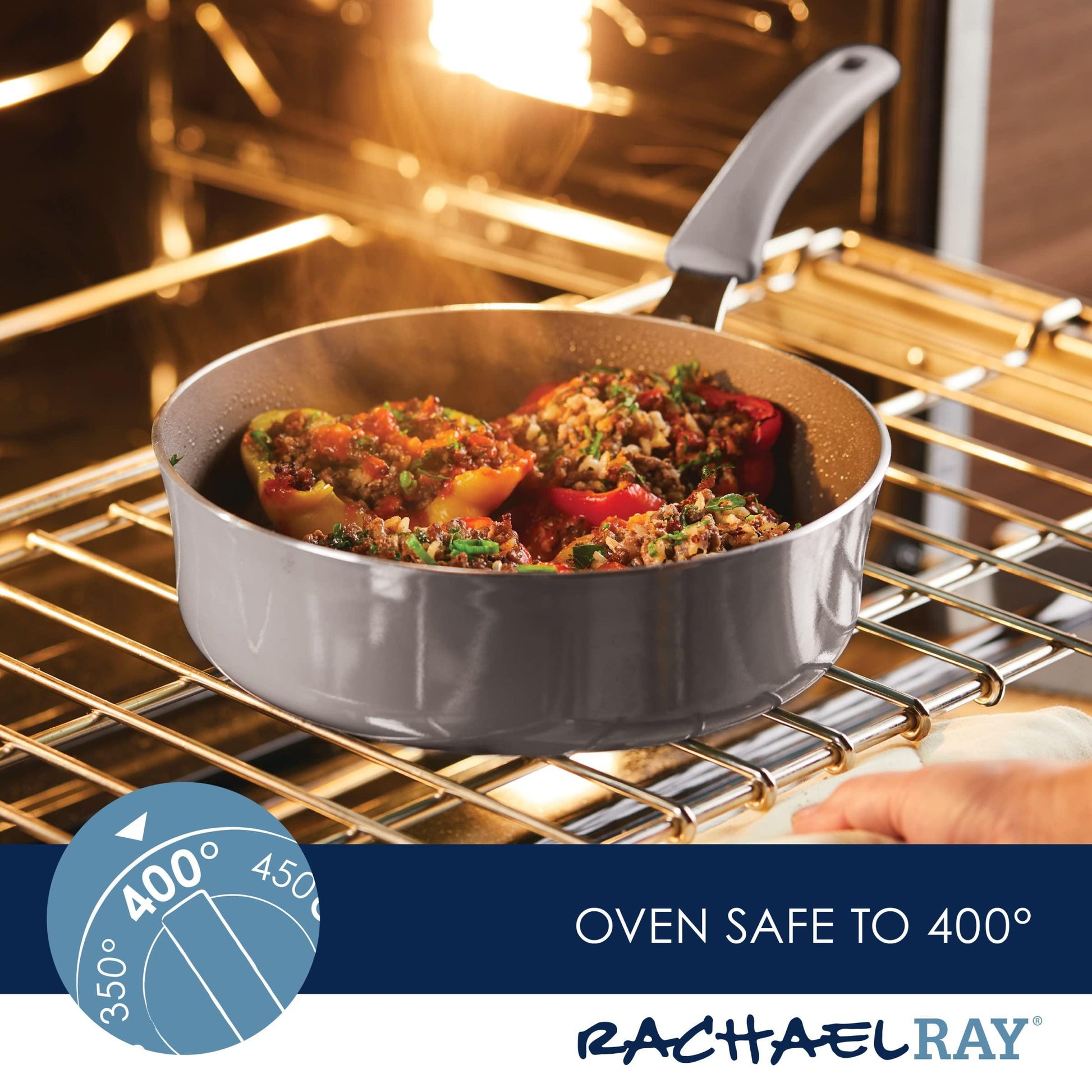 Rachael Ray Cook + Create Nonstick Sauté Pan with Lid, 3 Quart, Gray - CookCave