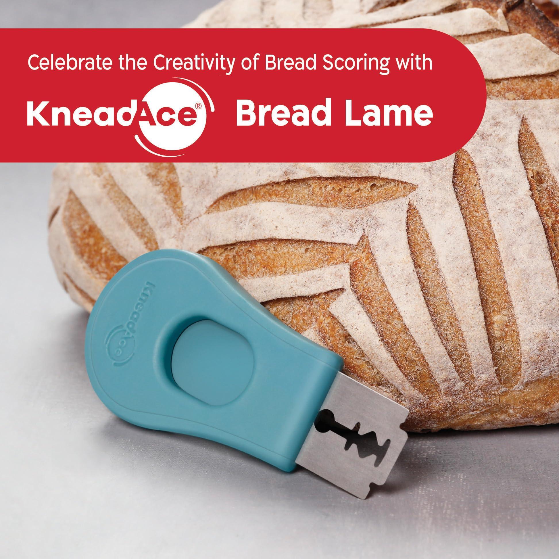 KNEADACE Extractable & Magnetic Bread Lame Dough Scoring Tool - Professional Sourdough scoring tool for Sourdough Bread baking & Bread Making Tools - Scoring Patterns booklet & 5 Razor Blades - CookCave