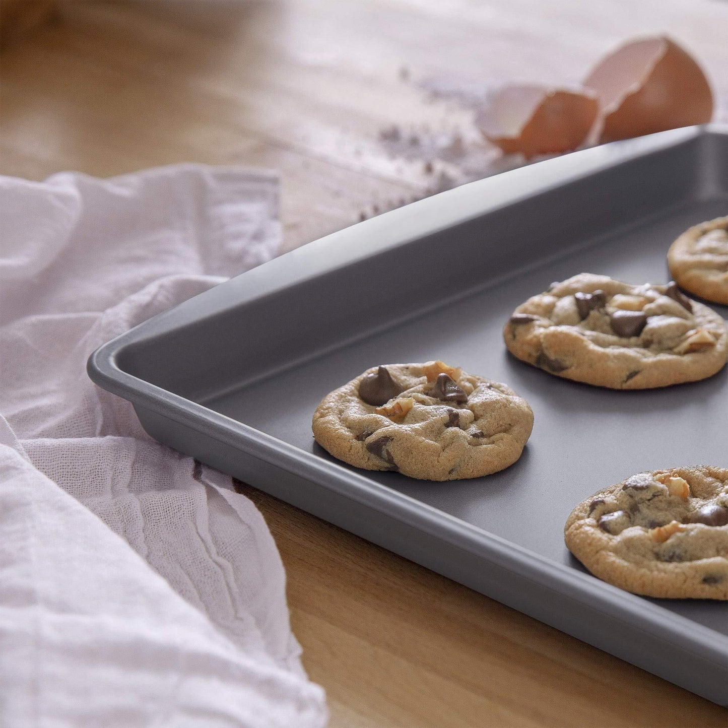 G & S Metal Products Company OvenStuff Nonstick Large Cookie Sheet Bakeware Pan, 17.3'' x 11.2'', Gray - CookCave