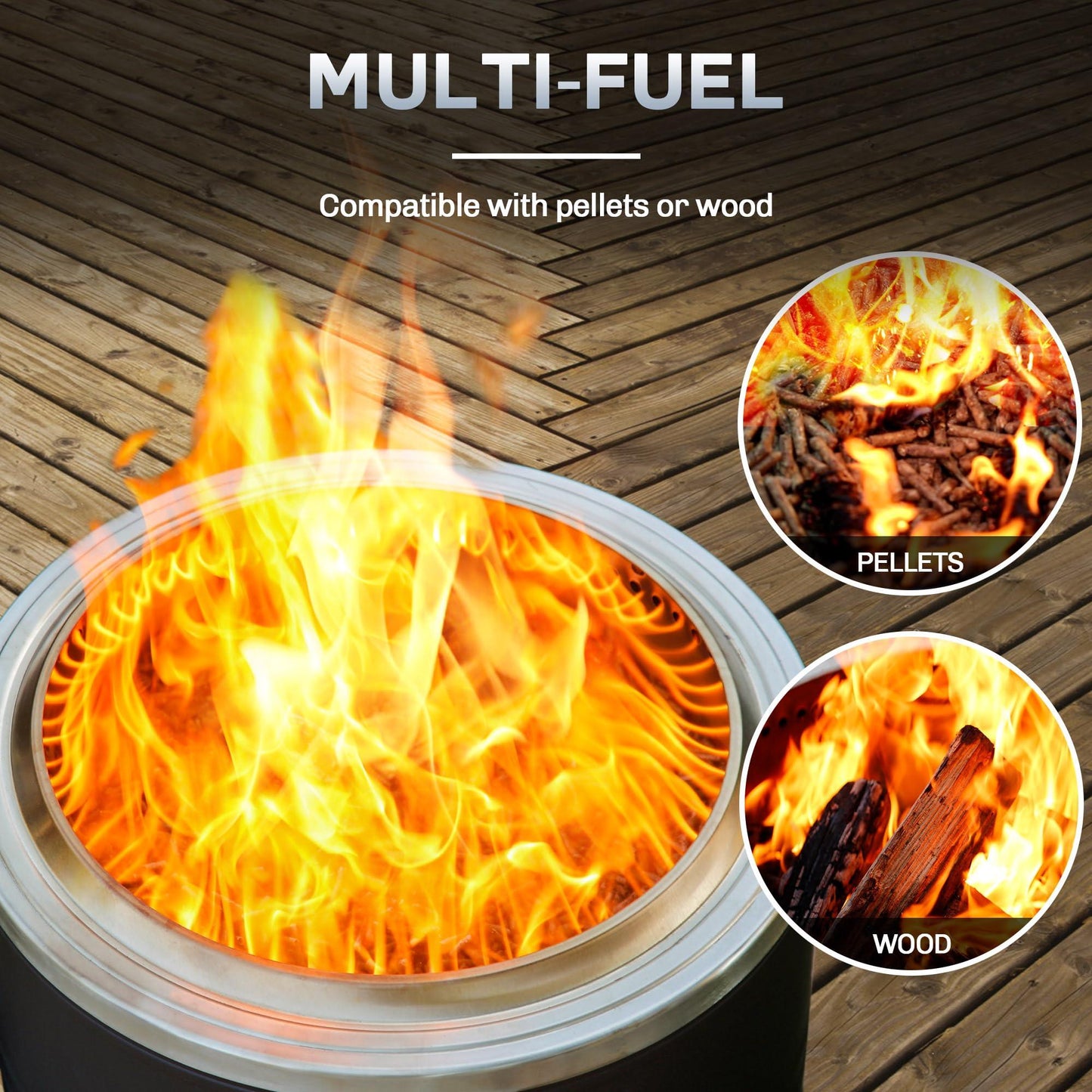 BALI OUTDOORS Smokeless Fire Pit Wood Burning Pellet Firepits with Ash Pan, 22inch Portable Fire Pit Low Smoke Bonfire Fire Pit for Outside Picnic Camping Patio Backyard - CookCave