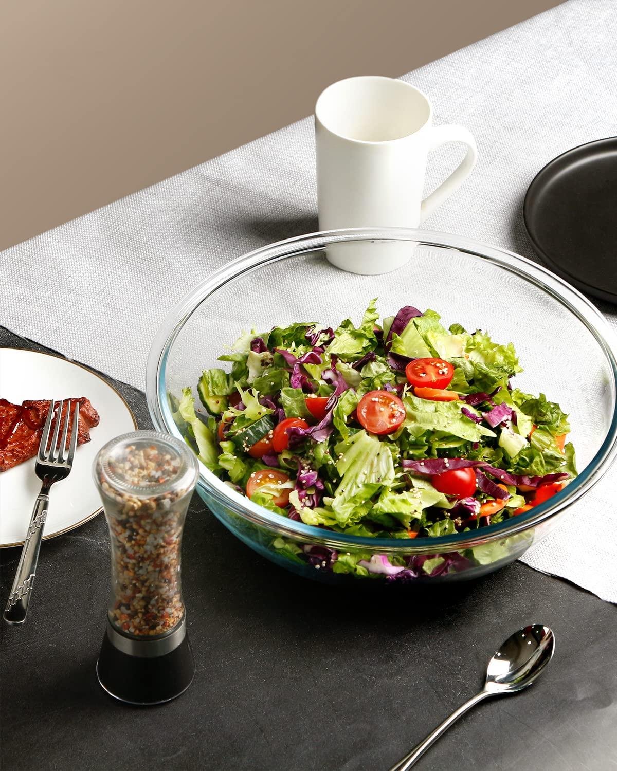 NUTRIUPS Large Glass Mixing Bowl, Large Salad Bowl for Serving (5 QT) - CookCave