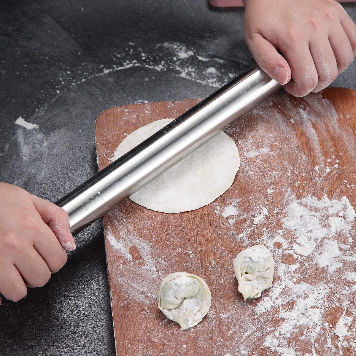 Stainless Steel Rolling Pin, Matte Finish 16.7 Inches, Berglander Rolling Pin For Baking Pizza Dough, Pie, Cookie, Essential Kitchen Utensil Gift Ideas For Bakers. - CookCave