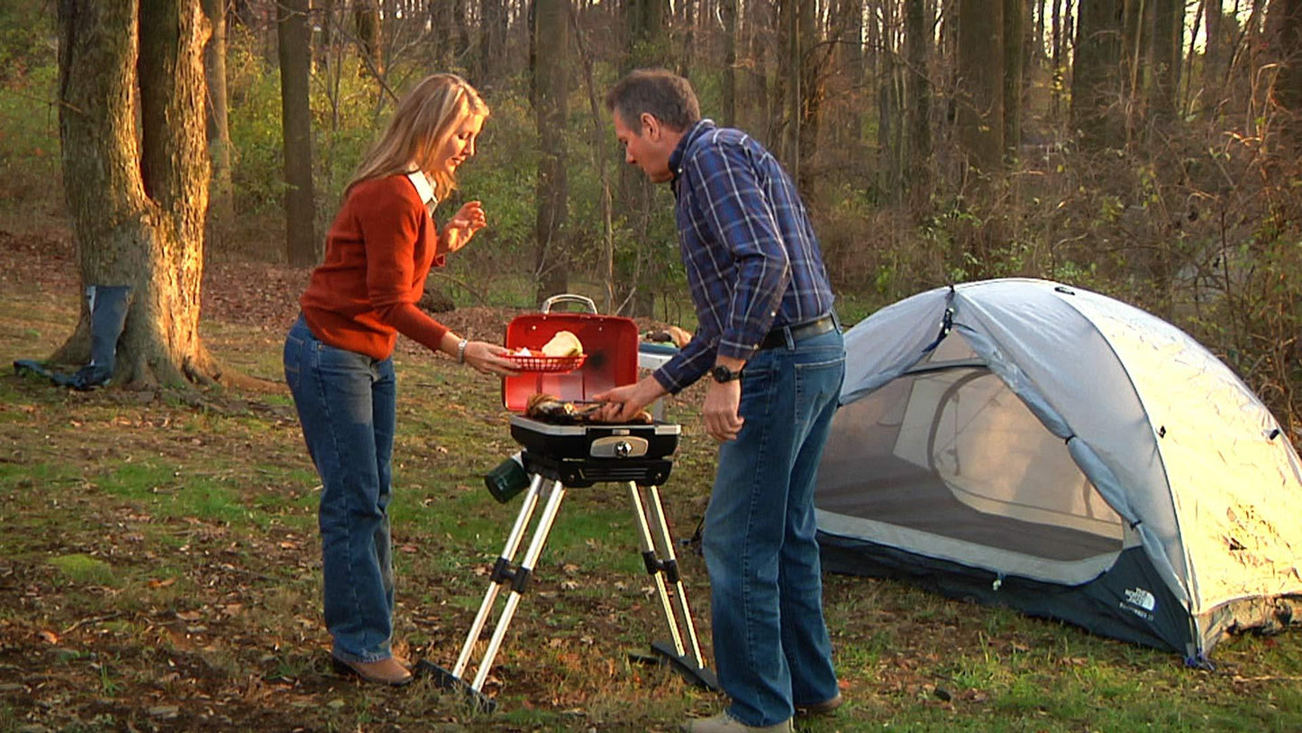 Cuisinart CGG-180 Petit Gourmet Portable Gas Grill with VersaStand, Red - CookCave