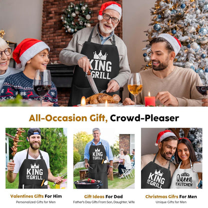 Gifts for Men, Funny Gifts for Dad - Valentines Day, Birthday, Fathers Day, Christmas, Grilling Gifts for Men, Husband, Boyfriend, Brother - Cooking BBQ Grilling Aprons Gifts for Men Him, Chef Gifts - CookCave