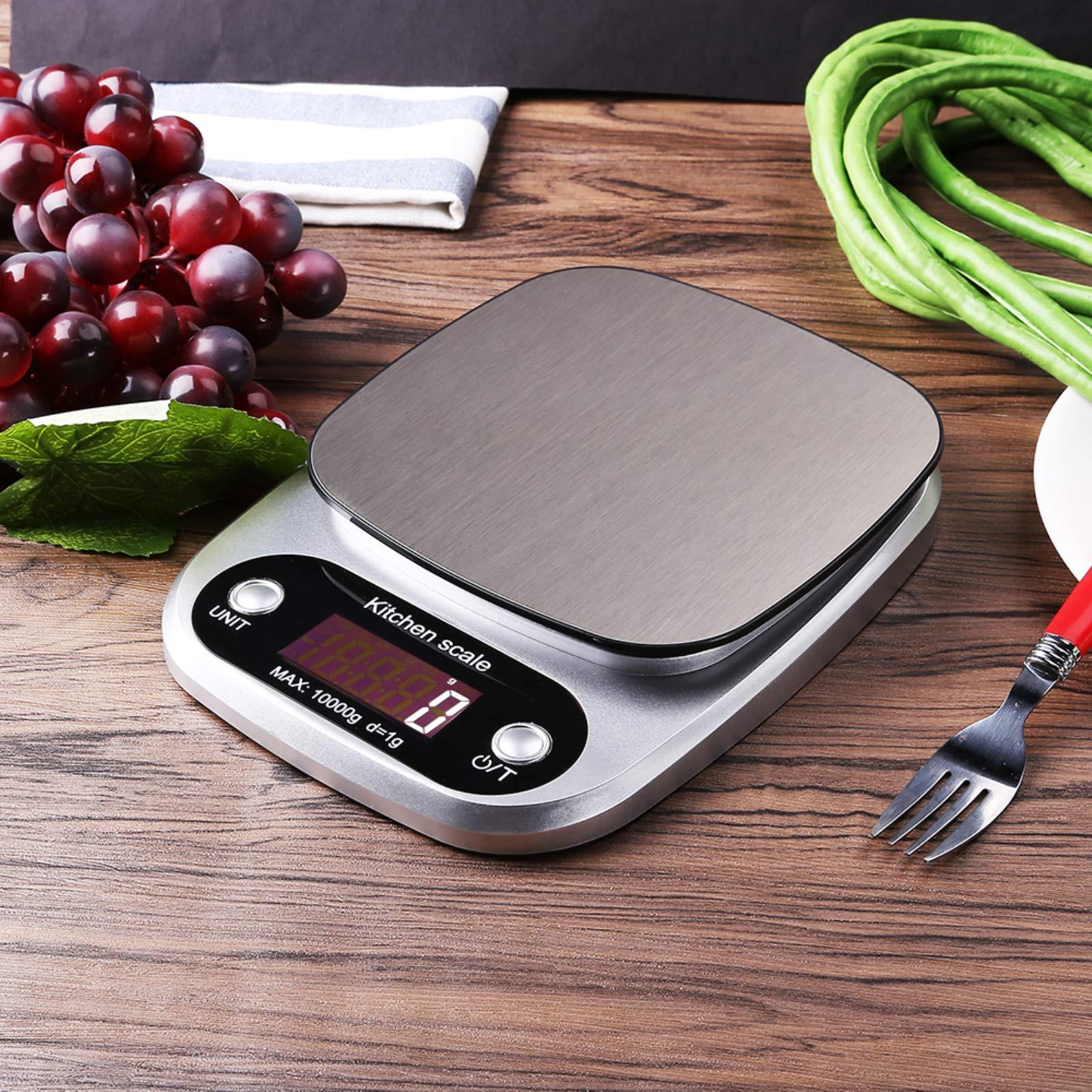 Digital Food Scale, 22 lbs/10kg Multifunction Kitchen Scale with Large Back-lit LCD Display and Tare Function for Cooking Baking Diets - CookCave