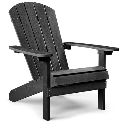 YEFU Adirondack Chair Plastic Weather Resistant, Patio Chairs, Widely Used in Outdoor, Fire Pit, Deck, Outside, Garden, Campfire Chairs (Black) - CookCave