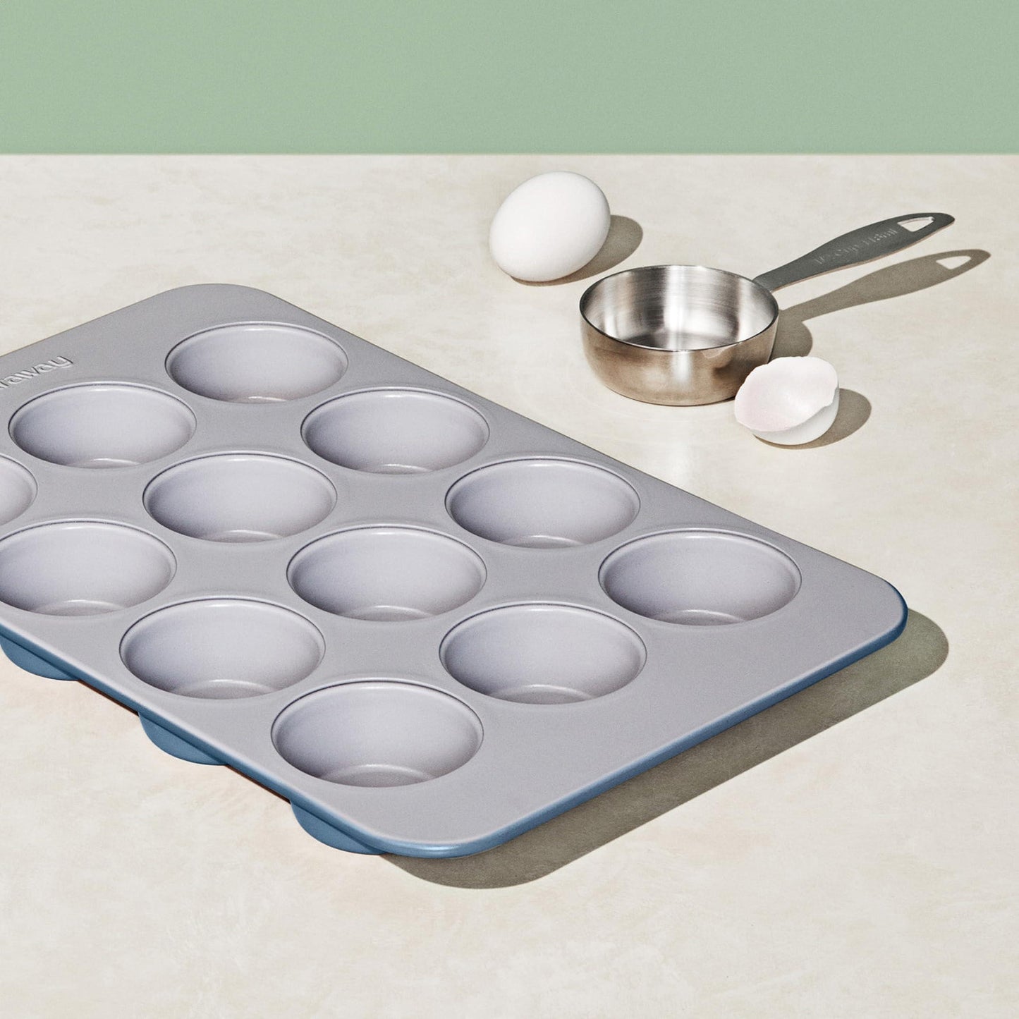 Caraway Non-Stick Ceramic 12-Cup Muffin Pan - Naturally Slick Ceramic Coating - Non-Toxic, PTFE & PFOA Free - Perfect for Cupcakes, Muffins, and More - Slate - CookCave