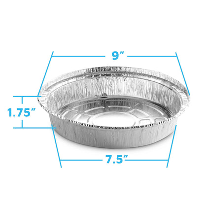 MontoPack 9” Round Aluminum Foil Pans with Clear Lids | Disposable Containers with Straight Walls for Storing, Baking, Meal Prep & Reheating | Freezer & Oven Safe, Recyclable | 40 Pack of Tins - CookCave