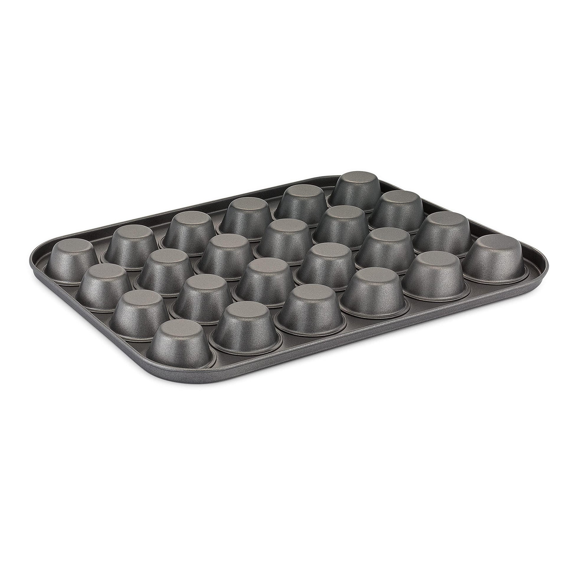 husMait 24 Cup Mini-Muffin Pan - Premium Non Stick Kitchen Cupcake Pan for Baking Mini Cupcakes, Small Muffins, and Tarts - CookCave