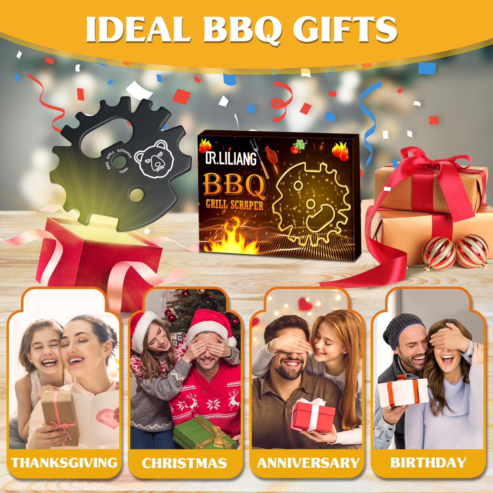 Grill Scraper Stocking Stuffers for Women Men: BBQ Gifts for Men Adults Teens Cool Kitchen Gadgets Smoker Accessories Outdoor Grate Grilling Cleaning Tools Unique Christmas Camping Cooking Gifts Ideas - CookCave
