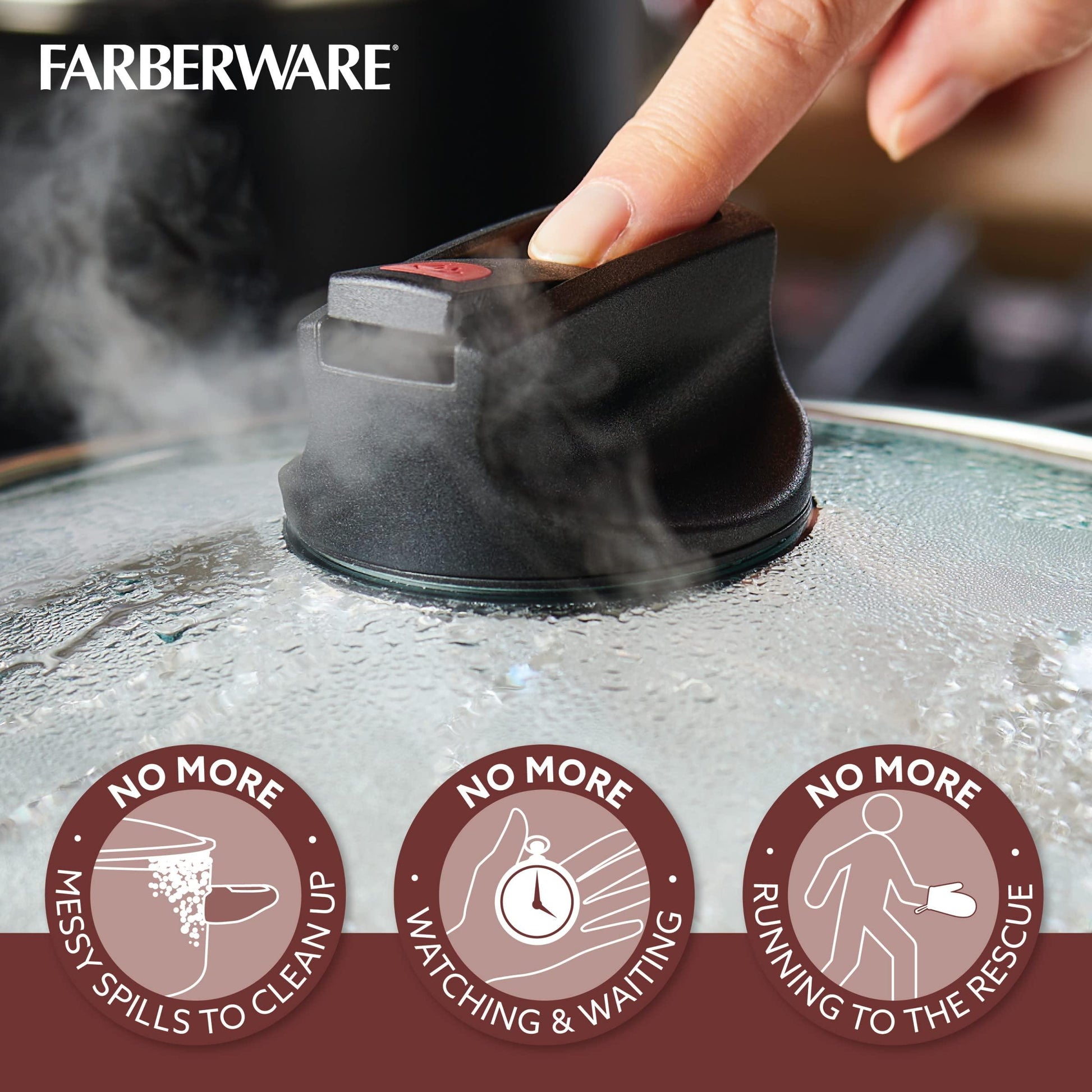 Farberware Smart Control Nonstick Jumbo Cooker/Saute Pan with Lid and Helper Handle, 6 Quart, Black - CookCave