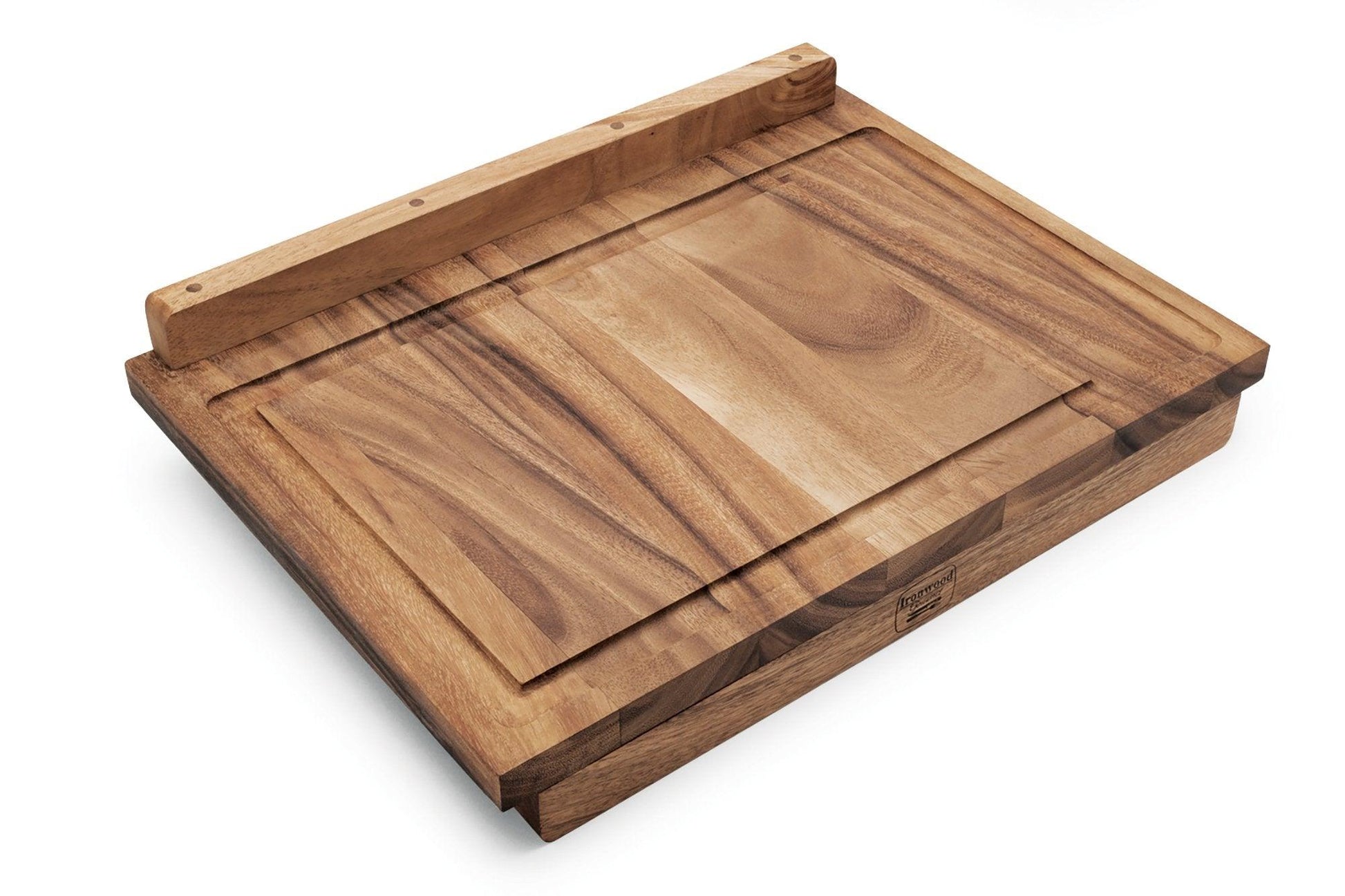 Ironwood Gourmet Double-Sided Countertop Lyon Pastry/Cutting Board With Gravy Groove, Acacia Wood 17.25 x 24 x 1.25 inches - CookCave