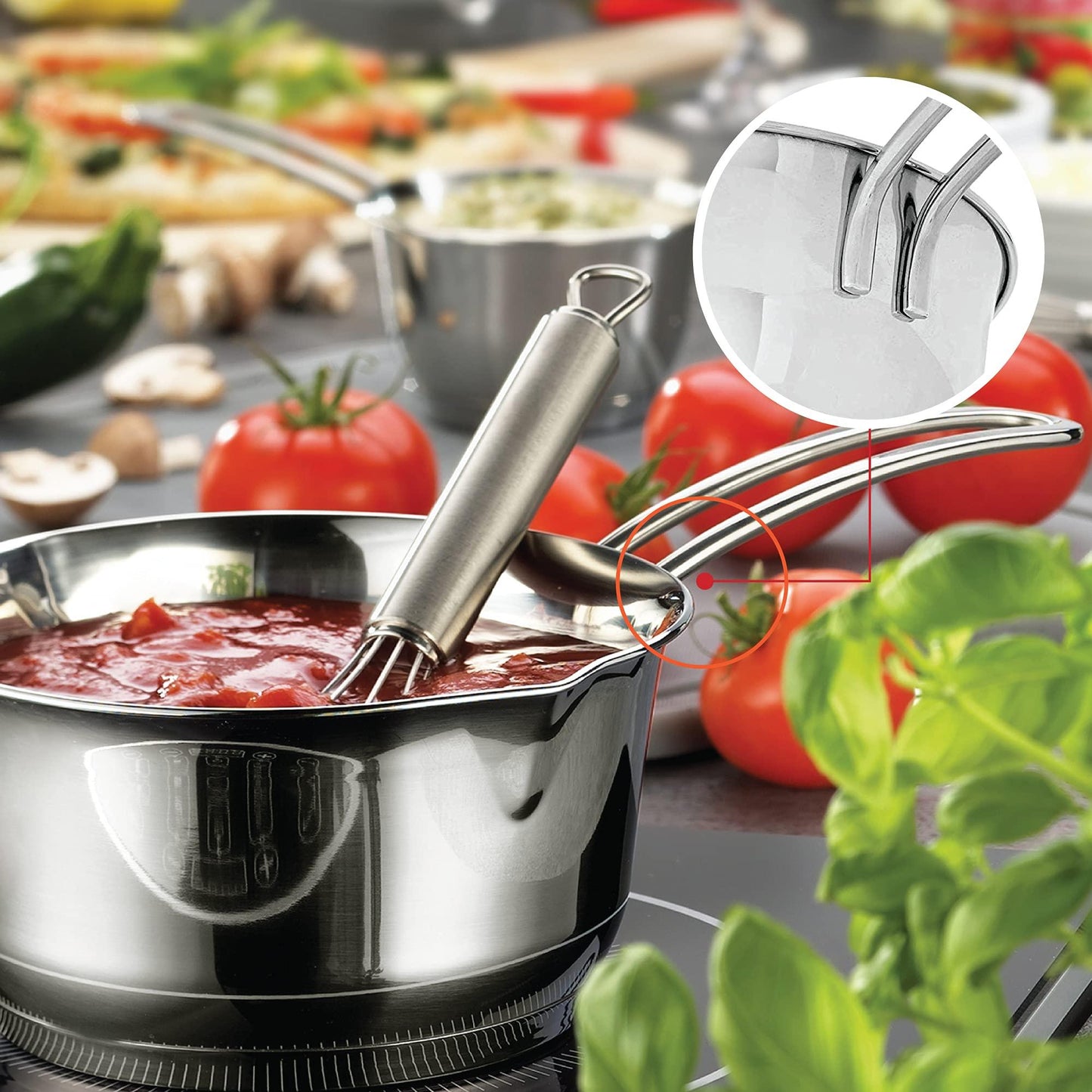 Küchenprofi Stainless Steel Saucepan with Clad Bottom, 16-Ounce,Silver - CookCave