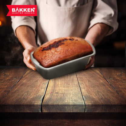 Bakken- Swiss Loaf Pan Set 4-Piece - Deluxe Nonstick Carbon Steel Bakeware for Perfect Bread and Cakes – Dishwasher Safe, Premium Pans for Home Baking - CookCave